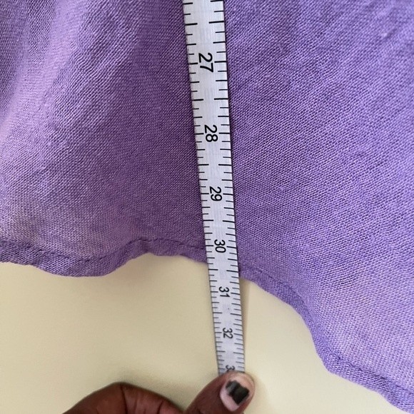 Flax Relaxed Fit Lavender Purple Linen and Cotton Blend Tank Top - Picture 7 of 11